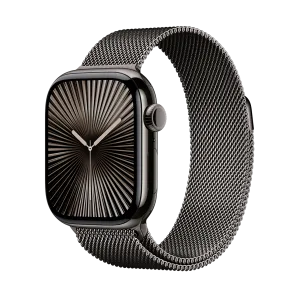 اپل واچ سری 10 تیتانیومی خاکستری سنگی با بند میلانس لوپ