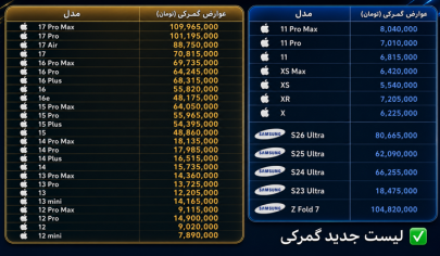 هزینه رجیستری آیفون 17 و گوشی‌های سامسونگ در ایران؛ لیست جدید 1405