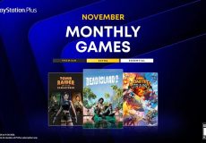 پوستر بازی‌های ماهانه پلی‌استیشن پلاس نوامبر با بازی‌های Tomb Raider IV-V-VI Remastered، Dead Island 2 و Monster Train 2