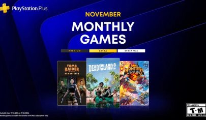 پوستر بازی‌های ماهانه پلی‌استیشن پلاس نوامبر با بازی‌های Tomb Raider IV-V-VI Remastered، Dead Island 2 و Monster Train 2